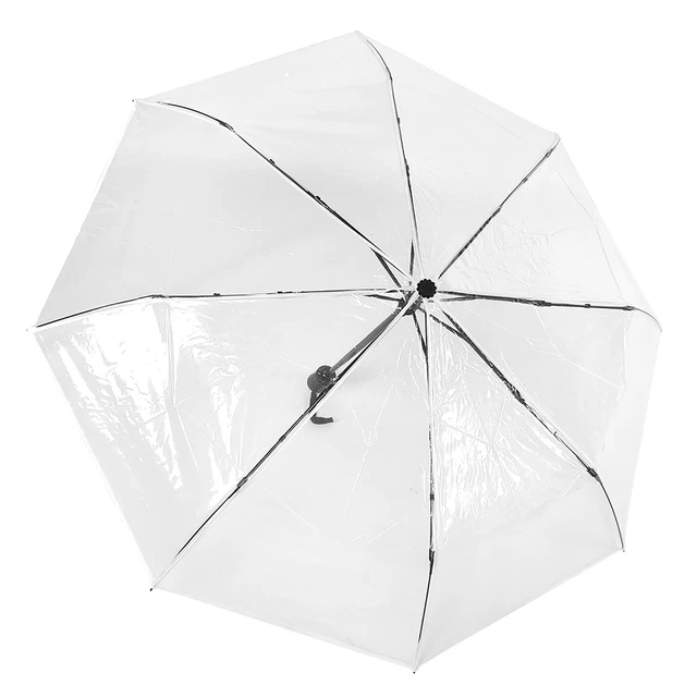 Portátil Moda Transparente Automático Tríplegue Plegable Lluvia ZU