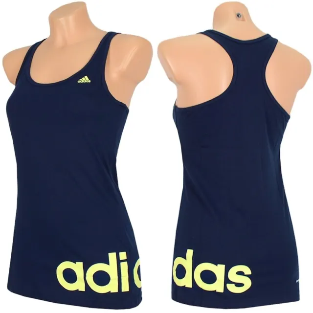 Adidas Ess Linear Tanque Top Mujer Deporte Camisa Camiseta Running Fitness Azul