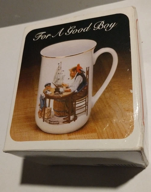 For A Good Boy  Norman Rockwell Porcelain Mug 4" Tall Made in Japan