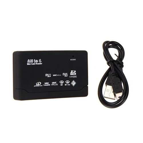 Adaptador de tarjetas USB 2.0 Lockbox Lector de tarjetas SD TF CF XD MS,MMC Memoria Nuevo Marca EE. UU.