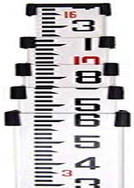 16-Foot Aluminum Grade Rod – 8Ths, Dual Sided 5-Section Telescopic Leveling Rod