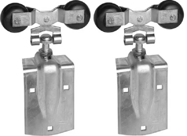 National  N193-730 Pair of Zinc 600 lb Barn Door Hangers Rollers w Door Strap