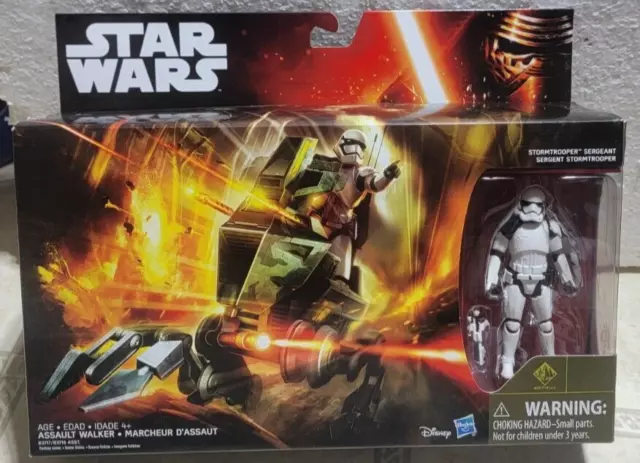 Star Wars Hasbro The Force Awakens Assault Walker With Trooper Figure, Nice!