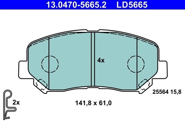Ate Ate Ceramic Bremsbeläge Vorderachse Passend Für Mazda Cx-5 | 13.0470-5665.2