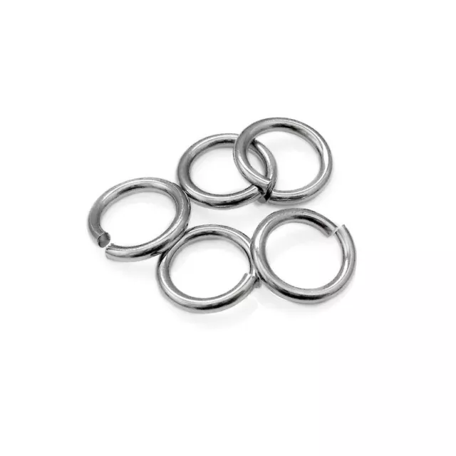 100 x Stainless Steel 10mm x 1.5mm Flush Cut Jump Rings - Half Hard Temper