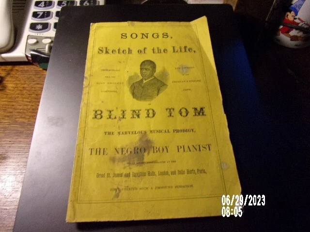 186O'S ? pamphlet negro pianist savant negro african americana SLAVERY MUSIC