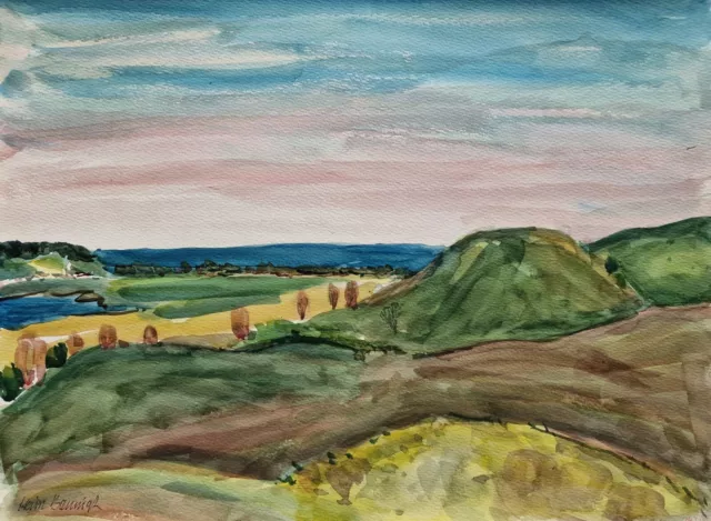 Großes Aquarell „Blick auf die Ostsee“ Heinz Brennigk 1925-2016  DDR Maler