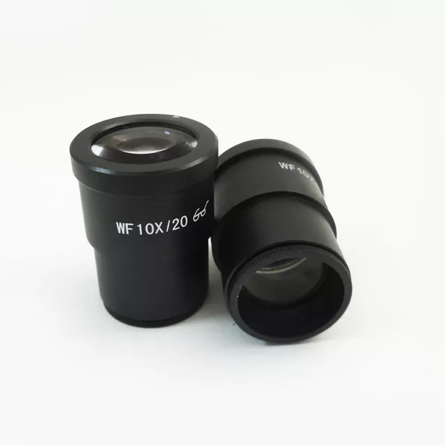 Pair of Widefield 10X/20 Eyepiece 30mm High Eyepoint for Stereo Microscope