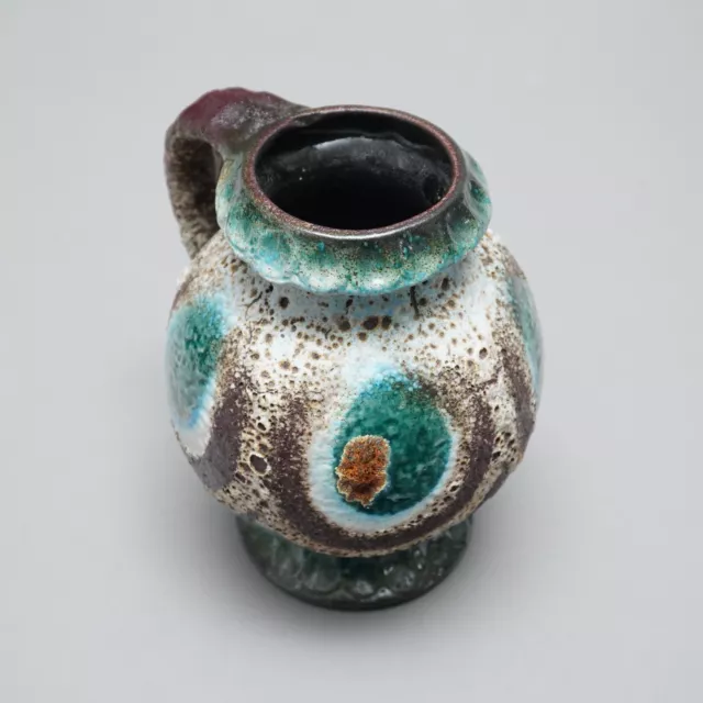 Duemler & Breiden Ceramics Handle Vase Peacock´S Eye 1002/17 Fat Lava 60s 2