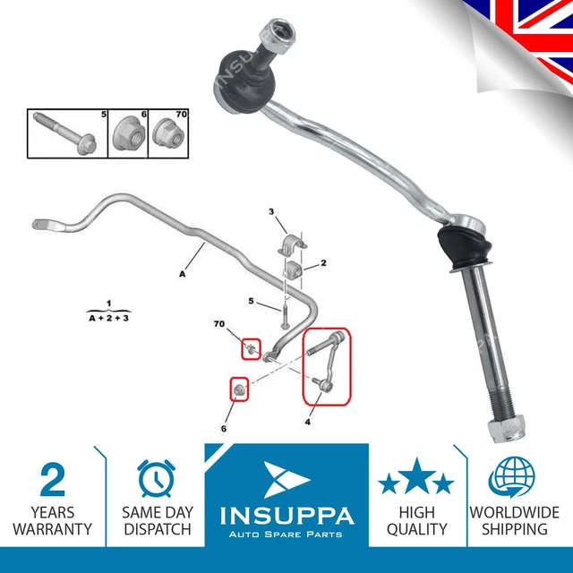 Stabilizer Anti Roll Bar Drop Link Front Axle Left For Citroen C5 VW Golf