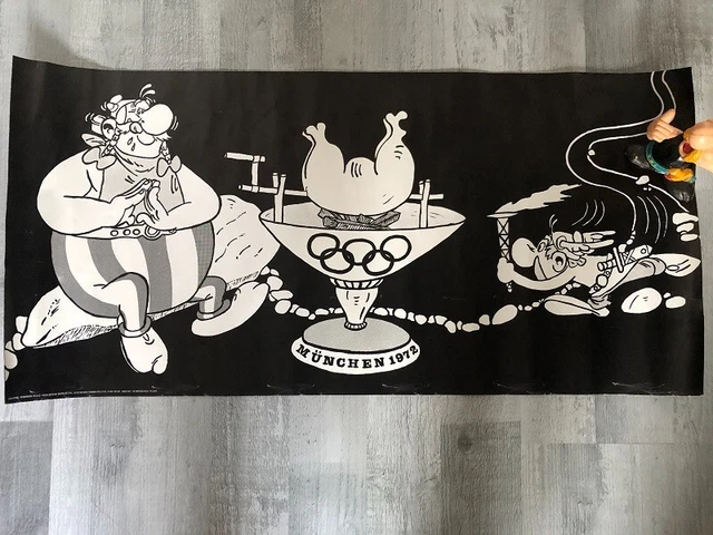 RARE AFFICHE ASTÉRIX et Obélix de 1972 pour les jeux olympiques de