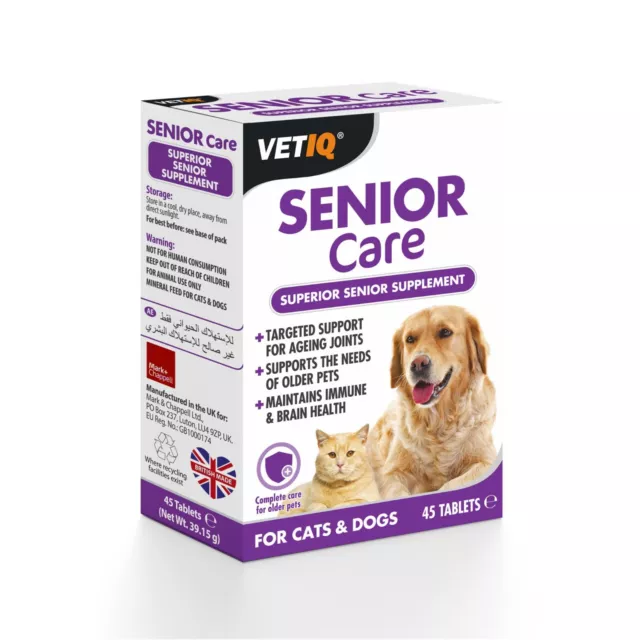 M & C VetIQ Senior Soin Fournir Supérieur Santé Support pour Chats,Dog (45 Table