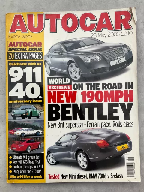Autocar Magazine - 28 May 2003 - 911 GT3, Charade 10, Evo VIII, Phaeton V6, 911