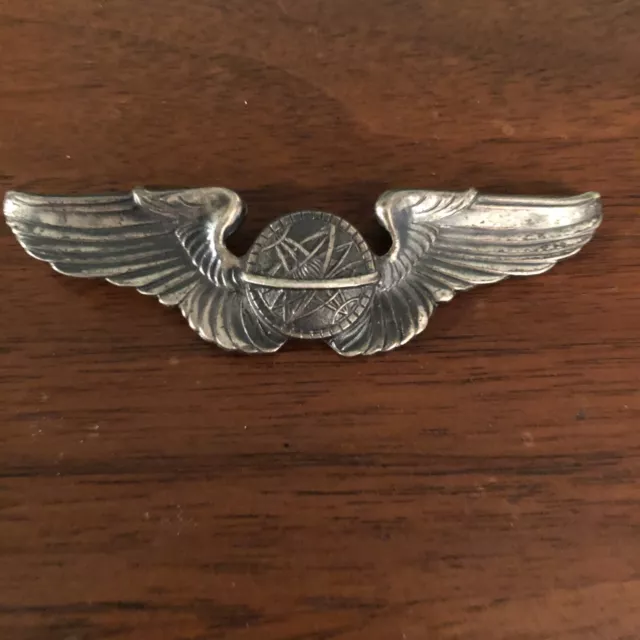 WWII US Army Air Force Navigator Wings Sterling 3"