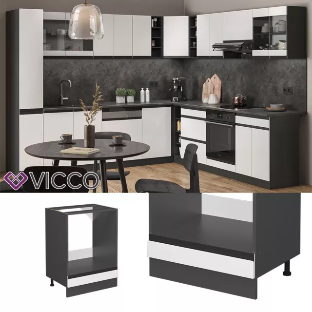 Credenza fornello da incasso cucina modulare R-Line 60 cm antracite bianco Vicco