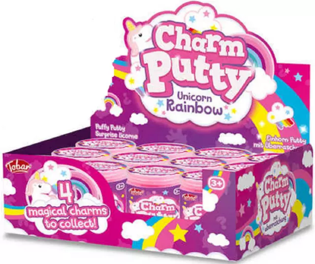 Tobar Unicorn Charm Putty - 38678 Fluffy Goo Fluff Slime Mould Neon Doh Play Two