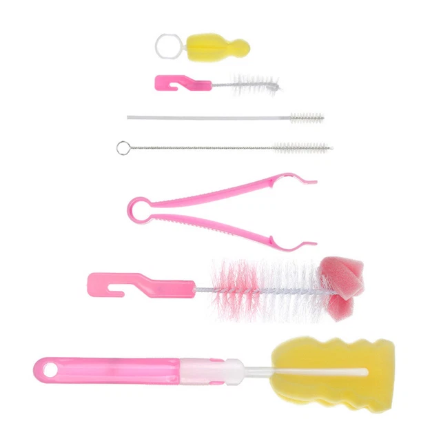 Set 2 Spazzole Per Bottiglie In Vetro – 35×9 Cm E 34×3,5 Cm, Setole Nylon E Acciaio Inox 304, Manico In Legno, Adatto A Biberon E Soda