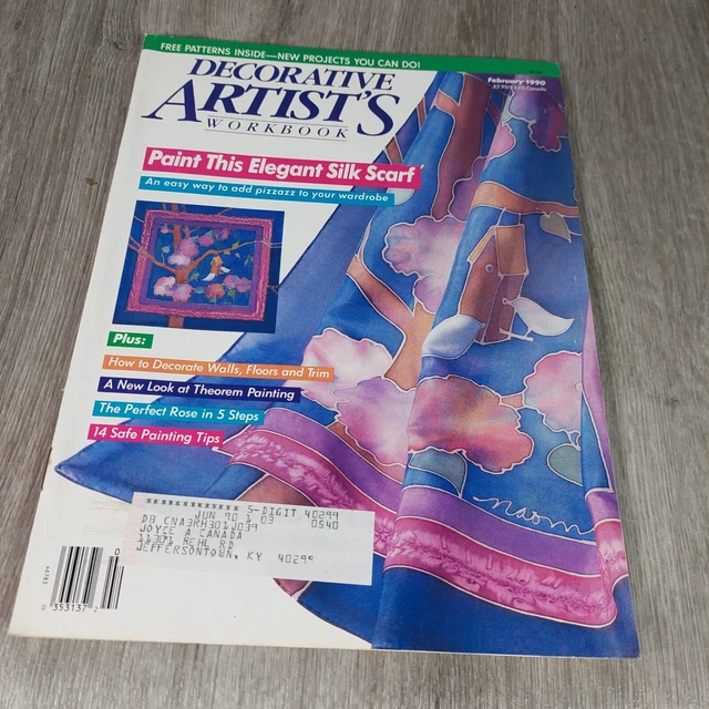 Libro de Trabajo de Artistas Decorativos Febrero 1990 Pinta Esta Elegante Bufanda de Seda