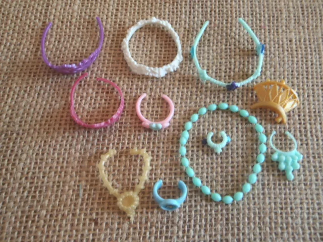 Mattel Barbie Lot of Jewelry Necklaces Bracelet Tiara Ring Set Accessories 2-98