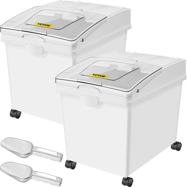 10.5 Gallons Ingredient Bin, Ingredient Storage Bin 2 Pcs/Set, Pp Material Flour