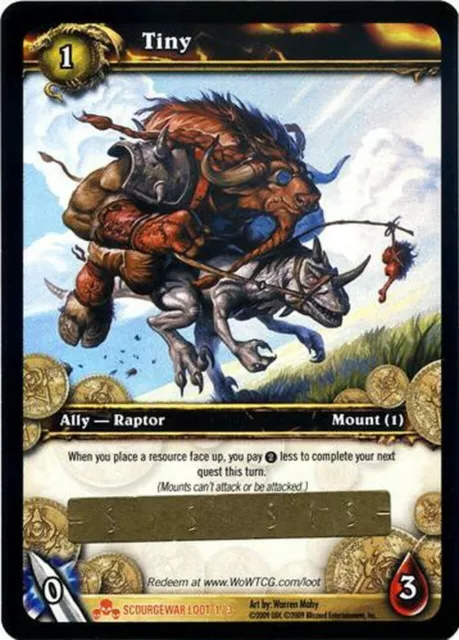 World Of Warcraft Mount WoW 2009 TCG Tiny Unscratched Loot Card