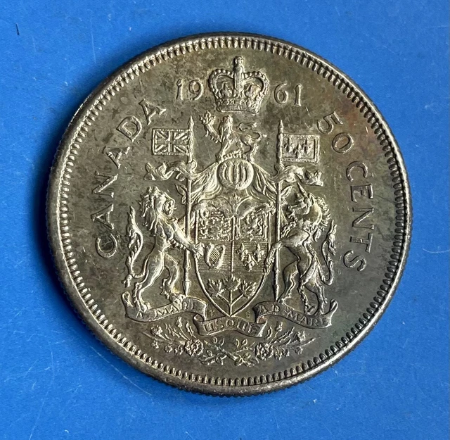 1961 Canada 50 Cents. 80% Silver, 11.66 Grams. PLEASE READ POSTAGE DETAILS. 1