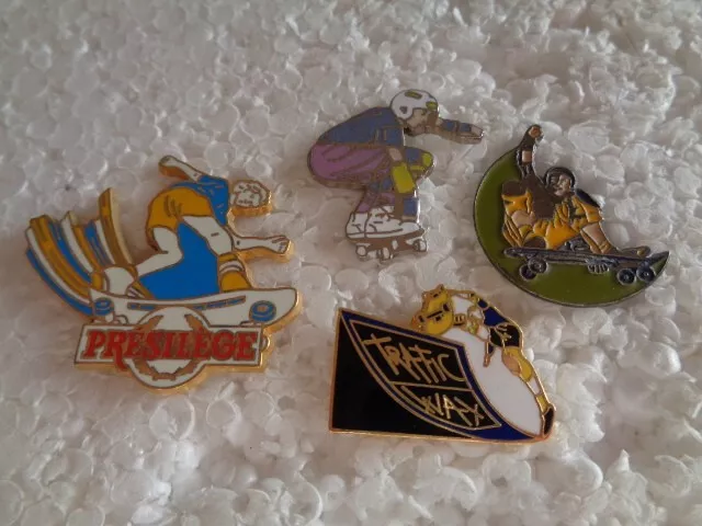Job lot of 4 Skateboarding Skateboard related metal lapel pins