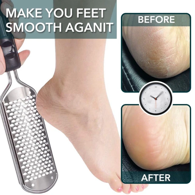 Herramientas de belleza de mango para pedicura raspar pies herramientas para el cuidado de los pies acero inoxidable
