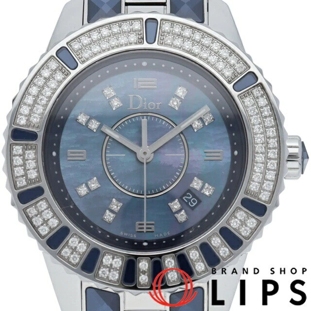 Christian Dior Crystal Diamond Bezel 16P Diamond Shell CD11311GM001 SS