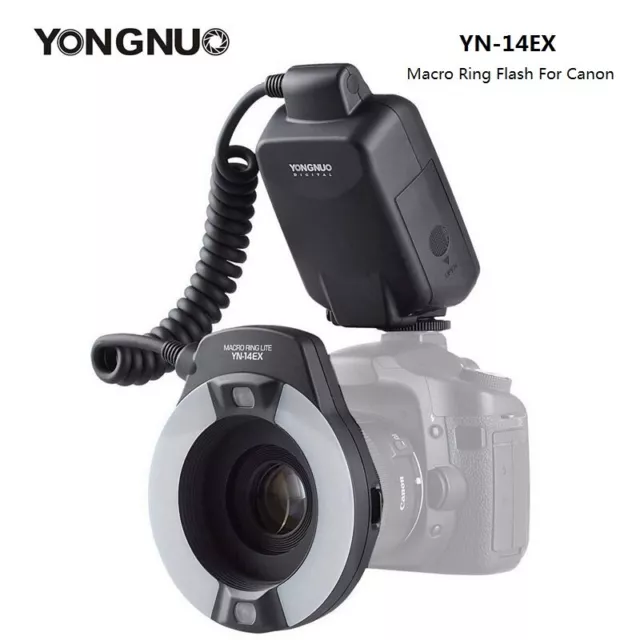 YONGNUO YN14EX TTL Kit flash ad anello macro + 4 adattatori per Canon 2