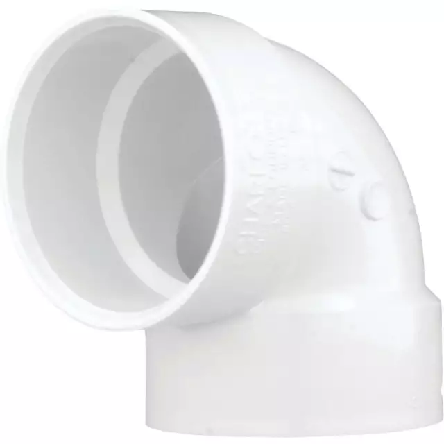 Charlotte Pipe 3 In. Schedule 40 90 Deg. DWV PVC Vent Elbow (1/4 Bend) Charlotte