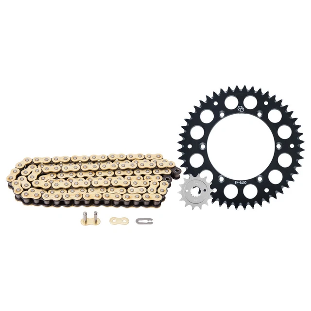 Primary Drive 428 Gold Chain Alloy Sprocket Kit Set Black Fits Yamaha YZ85