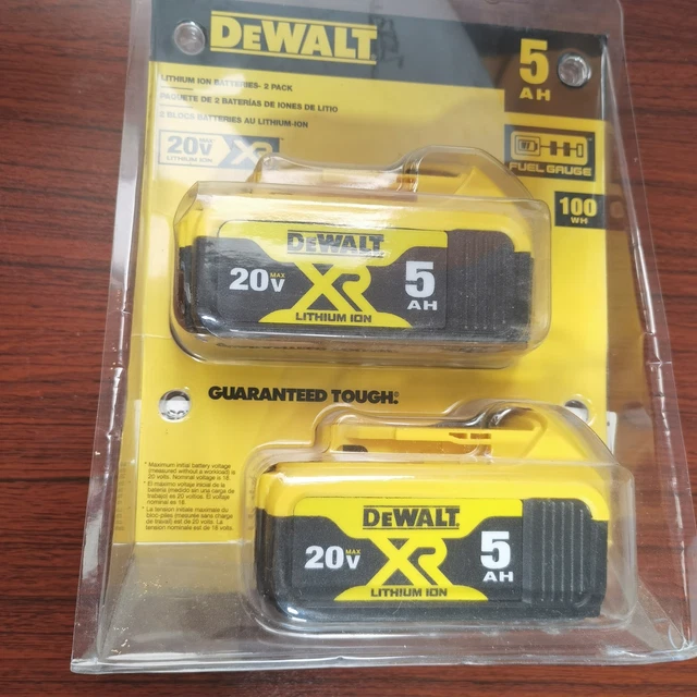2Pack Dewalt DCB205 20V MAX XR 5.0 Ah Compact Power Tool Battery Brand New F3