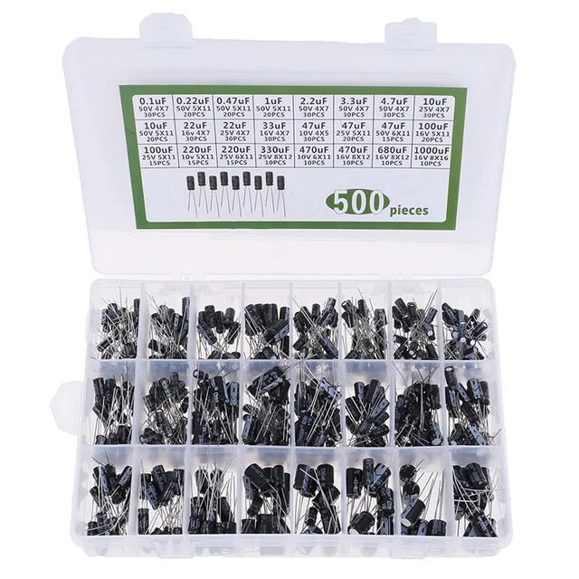 500x0.1-1000UF 24Values Aluminum Electrolytic Capacitors 16-50V Capacitor K.pj