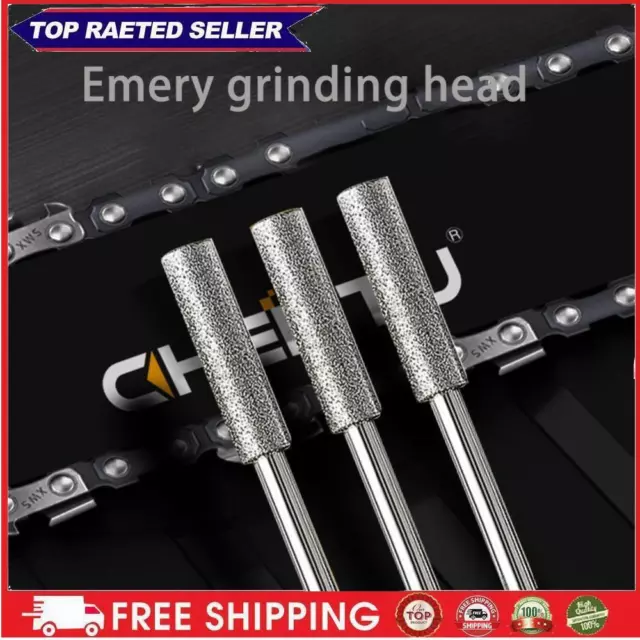 Diamond Coated Cylinder Head Grinding Bit Chainsaw Sharpener (5pcs 4mm silver)