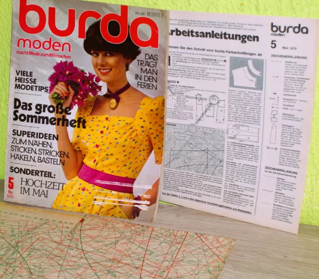 Burda Moden 1979 / Ausgabe 5/Mai mit Schnittbögen & Anleitung