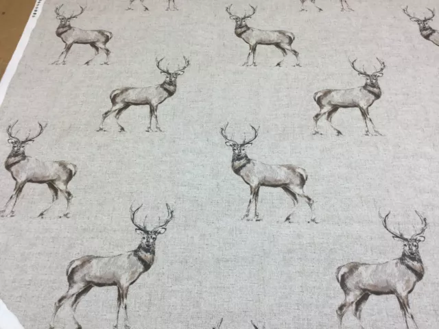Fryetts GLENCOE STAGS Cotton Fabric.Curtains/Upholstery/Craft/Cushions