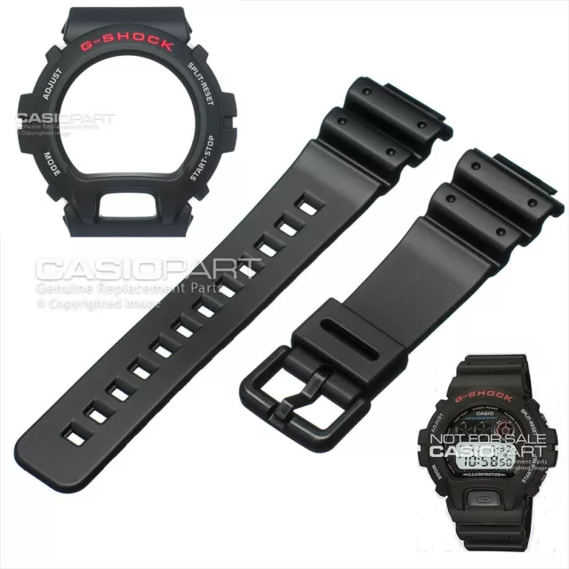 Genuine Casio Watch Band & Bezel Set G-Shock DW-6900 DW-6600 Black Strap & Shell