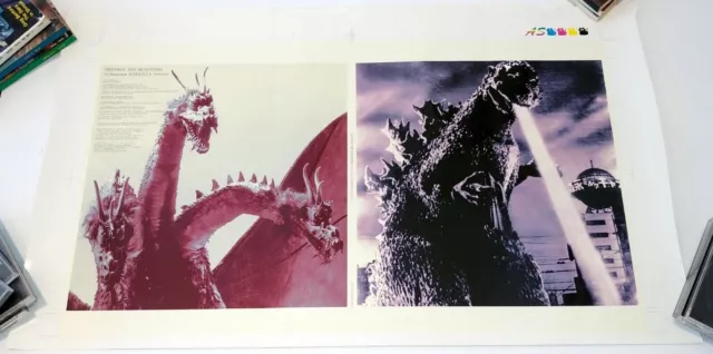 GODZILLA Japan LP Record Cover Layout PROOF Destroy Monsters KING GHIDORAH Kaiju