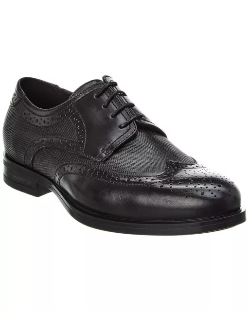 KARL LAGERFELD PERFORATED Wingtip Leather Oxford Men's Black 10 $99.00 ...