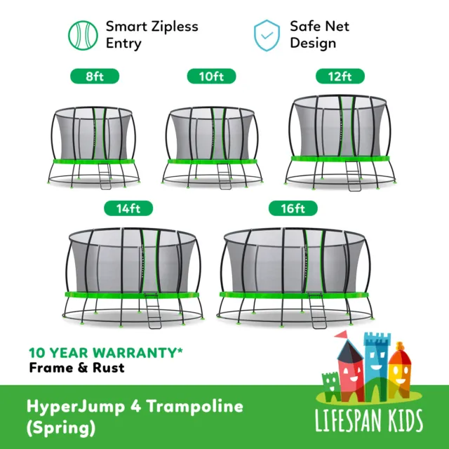 Lifespan Kids 8ft/10ft/12ft/14ft/16ft Trampoline Enclosure Net+Ladder AUS TESTED