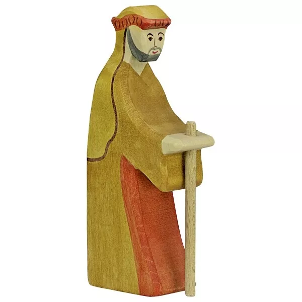 Hirte mit Stab (2), HOLZTIGER 80302 Krippenfigur Schäfer für Krippe