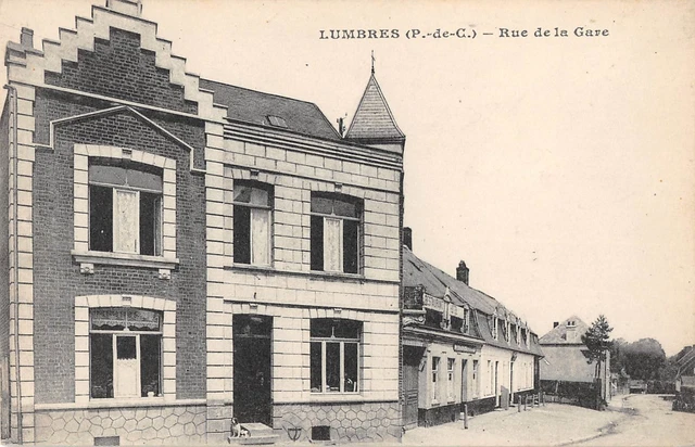 Cpa 62 Lumbres Rue De La Gare