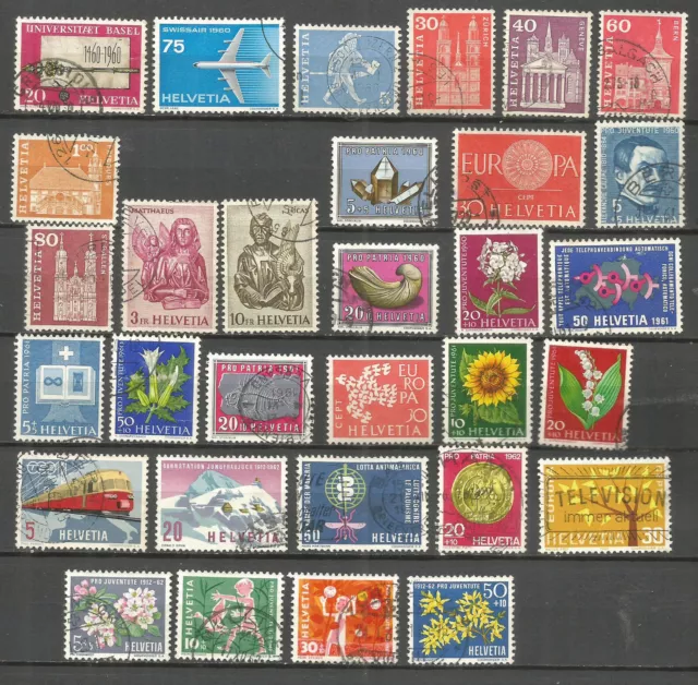 Suiza 1960-1962 Conjunto De Sellos Usados Diferentes