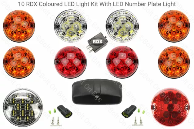 Kit de lumière traditionnelle 10 RDX DEL 8 brouillard inversé standard n° Lampe Defender'02-'16