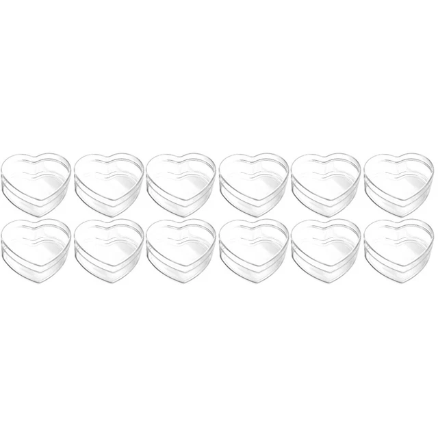 12 ud. cajas multiusos en forma de corazón transparente para regalo