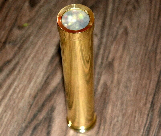 Kaléidoscope En Laiton Fait Main Pour Adultes - Avec Perles De Verre, Chambre à Objets Secs Et Présentoir En Bois - Longueur 15,2 Cm - 8