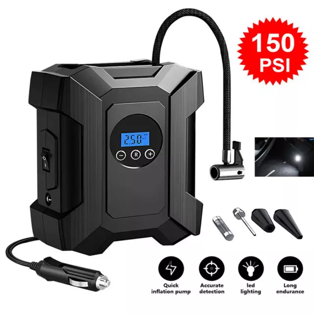 Portable Air Pump Compressor 150PSI Car Motor Digital Electric Tire Inflator