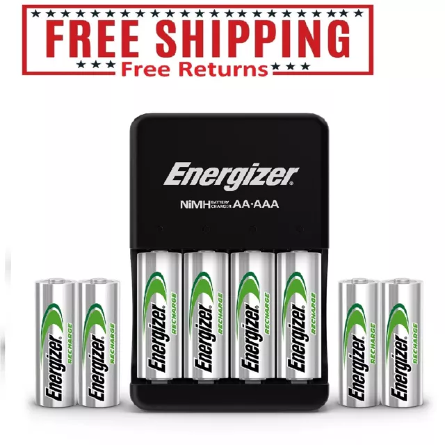 Energizer Recharge Plus USB Charger for NiMH Rechargeable AA and AAA Batteries