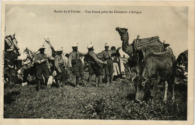 CPA AK Razzia du 8 Fevrier Une Bonne prise des Chasseurs Afrique MAROC (964185)